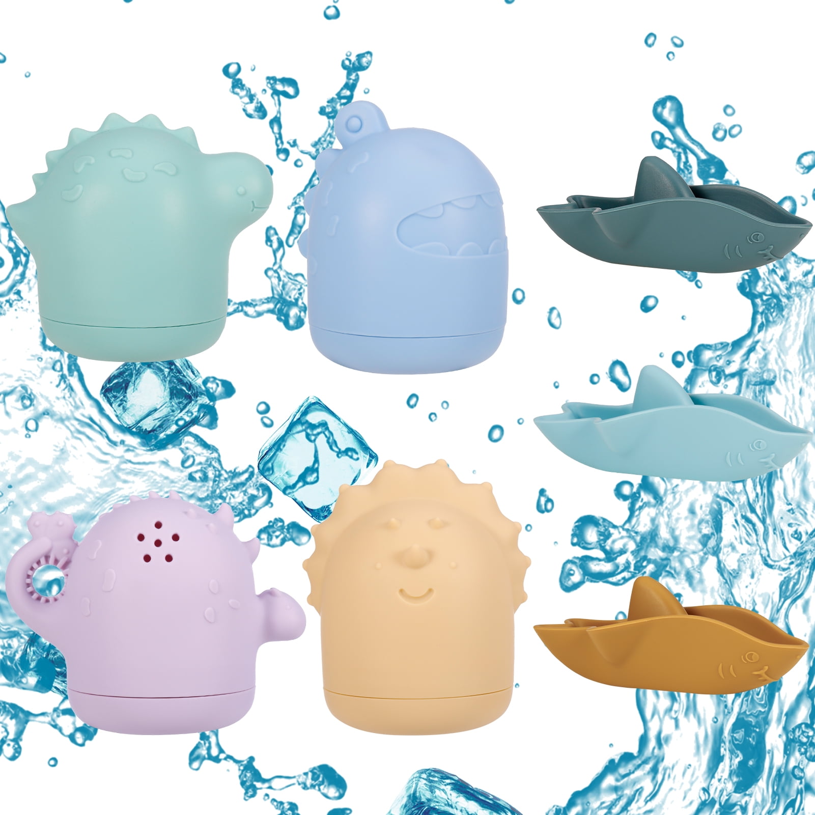 LUIISIS 7Pcs Baby Bath Toys, Mold Free Bath Toy, 024month Cute