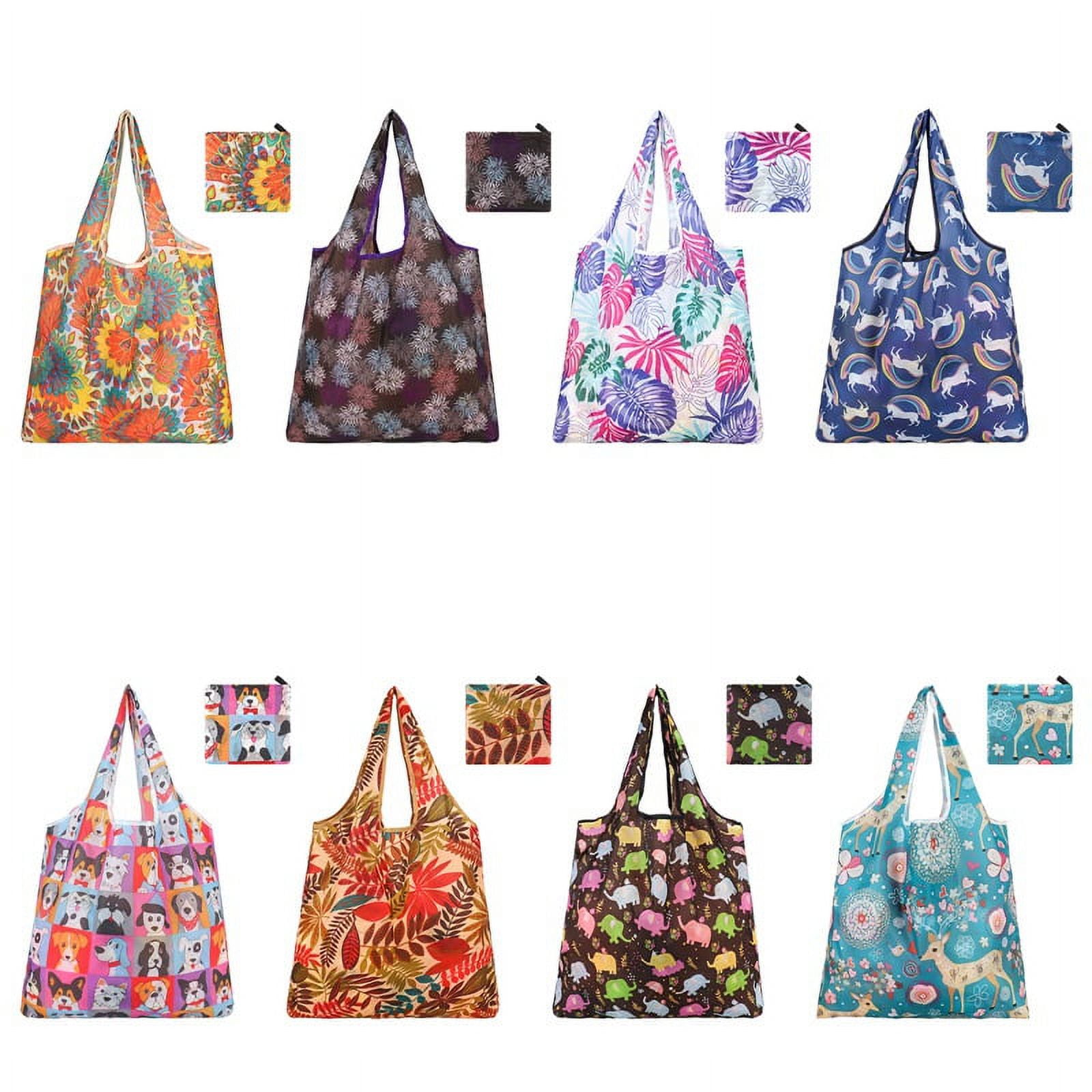 LUIISIS 8 Pcs Reusable Grocery Bags, Foldable Eco-Friendly Shopping ...