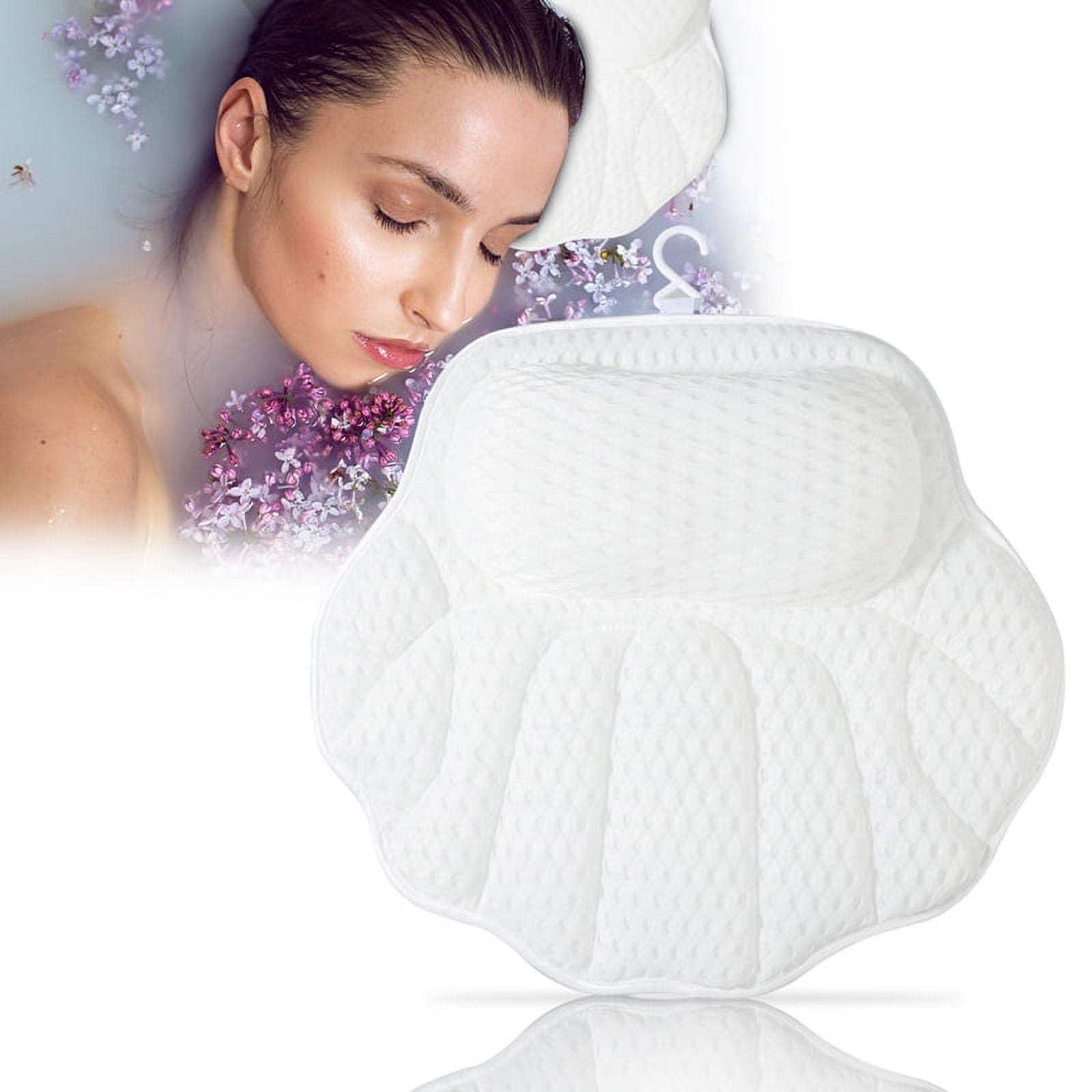 LUIISIS Bath Pillow, Bathtub Pillow with 6 Suction Cups, NonSlip
