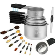 LUIISIS 15-Piece Magnetic Measuring Cups & Spoons Set - Stainless Steel with N45 Magnets | Fits Spice Jars for Baking & Cooking | Measuring Tools with Leveler, Magnetic Kitchen Measuring Set