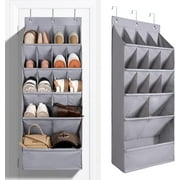 LUIISIS Over the Door Shoe Organizer for Closet, Shoes Rack for Closet with 15 Large Pockets, Hanging Shoe Organizers for Boot Storage, Behind the Door Narrow Shoe Holder for Small Shoes