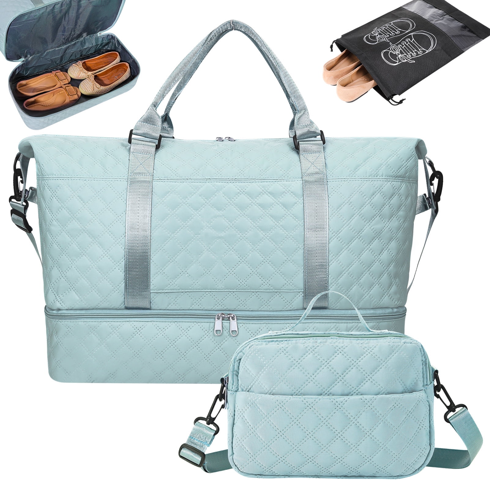 LUIISIS Travel Duffel Bags Set of 3, 50 L Foldable Sport Duffel Bags, Weekender Bags, Wrterproof Compartment Overnight Bag for Travel, Gym, Women, Men