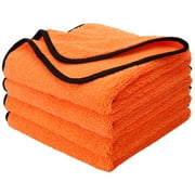 LUIISIS 4 Pack Microfiber Cleaning Cloth for Car, 23.6''x15.8'' Ultra Soft & Absorbent Microfiber Drying Towels for Car, Scratch-Free, Reusable, Household, Window, Machine Washable