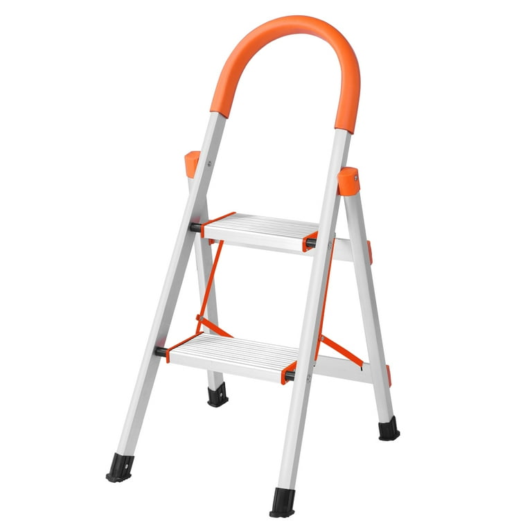 LUISLADDERS Step Ladder 2 Step Aluminum Lightweight Folding Step