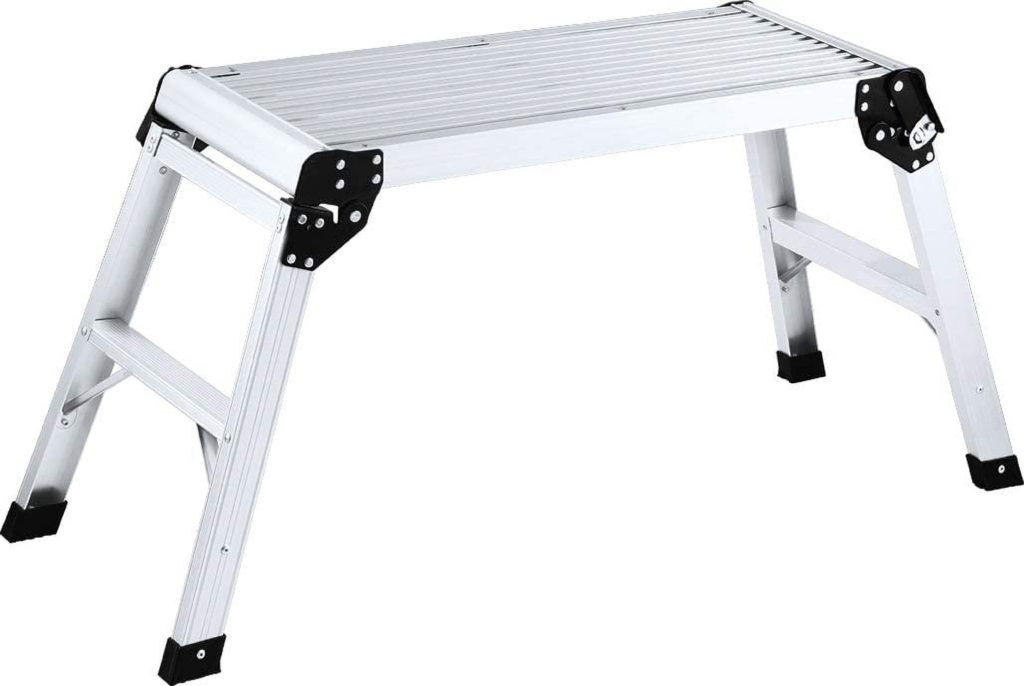 LUISLADDERS Step Ladder Aluminum Work Platform Ladder Drywall Bench