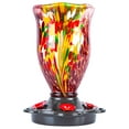 thumbnail image 1 of LUJII Bloom Shaped Hummingbird Feeders for Outdoors, Hand Blown Glass Humming Bird Feeder for Outside Hanging, Leak Proof & Metal Base Top, 25 oz Capacity, Gifts for Bird Lovers, Purple, 1 of 7