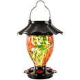 thumbnail image 1 of LUJII Solar Hummingbird Feeder for Outdoors Hanging with Color Changing, Hand Blown Glass Reservoir, 32 fl.oz, Never Leak, Lighted Lantern for Garden Decor, Unique Gift for Friends (Red), 1 of 7
