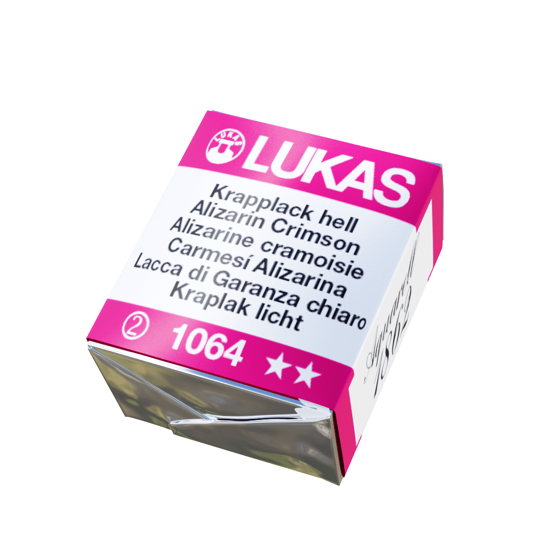 LUKAS 1862 Aquarell Artists' Watercolor Pans, Alizarin Crimson Half Pan - Vibrant Professional Grade Watercolor Paint - Easy-to-Wet, Intense Color, Long-lasting - Ideal for Professional Watercolorists