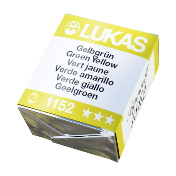 LUKAS 1862 Aquarell Artists' Watercolor Pans, Green Yellow Half Pan - Vibrant Professional Grade Watercolor Paint - Easy-to-Wet, Intense Color, Long-lasting - Ideal for Professional Watercolorists