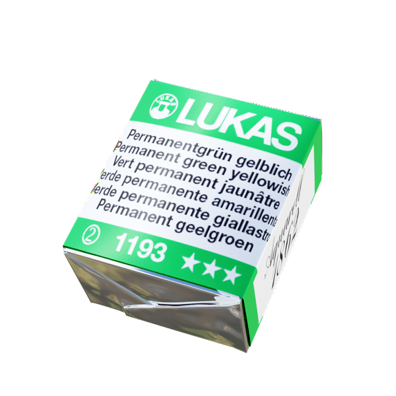 LUKAS 1862 Aquarell Artists' Watercolor Pans, Permanent Green Yellowish Half Pan -Vibrant Professional Grade Watercolor Paint -Easy-to-Wet, Intense Color, Long-lasting -For Professional Watercolorists