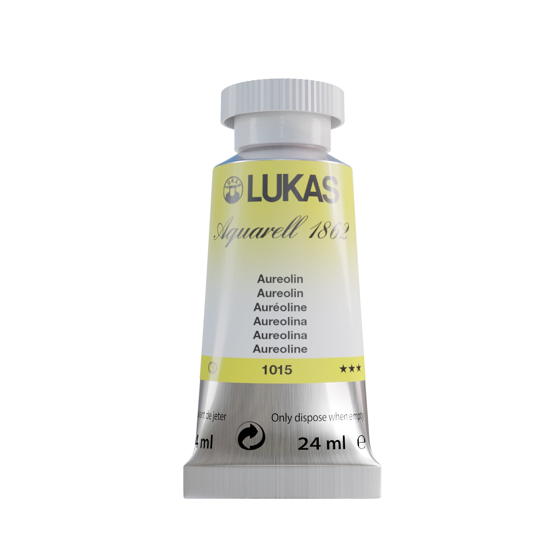 LUKAS 1862 Aquarell Artists' Watercolor Tubes, Aureolin 24 ml - Vibrant Professional Grade Watercolor Paint - Easy-to-Wet, Intense Color, Long-lasting - Ideal for Professional Watercolorists
