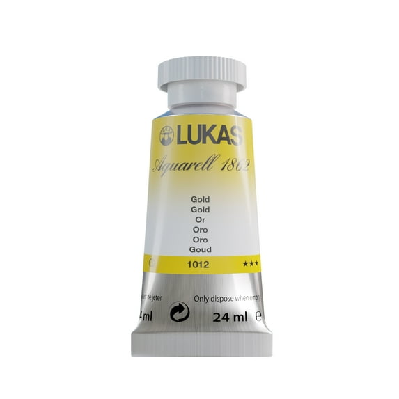 LUKAS 1862 Aquarell Artists' Watercolor Tubes, Gold 24 ml - Vibrant Professional Grade Watercolor Paint - Easy-to-Wet, Intense Color, Long-lasting - Ideal for Professional Watercolorists