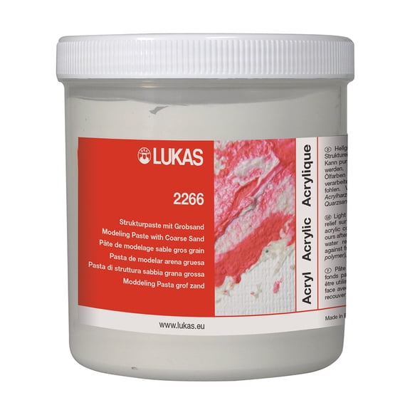 LUKAS Acrylic Medium Modeling Paste Coarse Sand 250ml for Artists - Texture Paste for Canvas, Modeling Paste for Textured Art, Create Reliefs & Faux Finishes, Slow Drying, Professional Grade