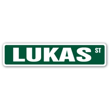 LUKAS Street Sign Childrens Name Room Sign | Indoor/Outdoor |  24" Wide