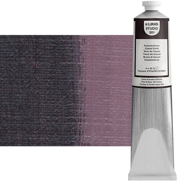 LUKAS Studio Artist Oil Color Paints - High-pigment oil paint made with natural binder for artist, painting, & more! - [Cassel Earth - 200 mL]