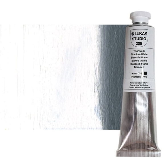 LUKAS Studio Artist Oil Color Paints - High-pigment oil paint made with natural binder for artist, painting, & more! - [Titanium White - 37 mL]