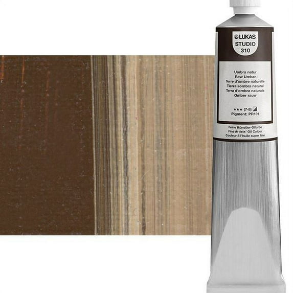 LUKAS Studio Artist Oil Color Paints - High-pigment oil paint made with natural binder for artist, painting, & more! - [Raw Umber - 200 mL]