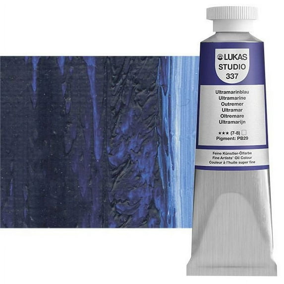 LUKAS Studio Artist Oil Color Paints - High-pigment oil paint made with natural binder for artist, painting, & more! - [Ultramarine - 37 mL]