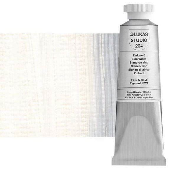 LUKAS Studio Artist Oil Color Paints - High-pigment oil paint made with natural binder for artist, painting, & more! - [Zinc White - 37 mL]