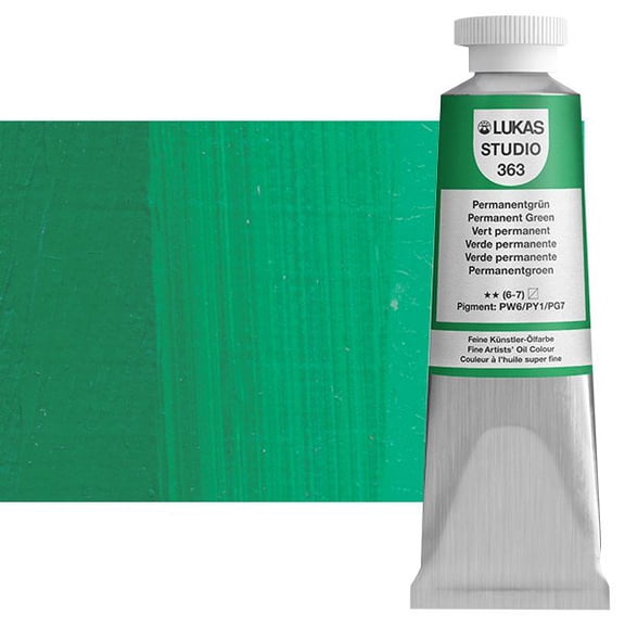LUKAS Studio Professional Oil Color Paint High Pigment Professional Artist Paint - 37 ml Tube - Permanent Green