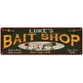 thumbnail image 1 of LUKE'S Bait Shop Sign Wood Look Man Cave Den Gift 6x18 Metal 206180024323, 1 of 1