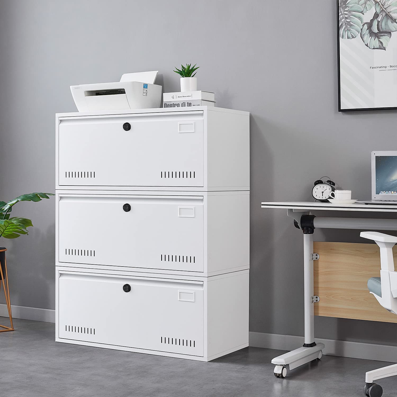LUKEE Lateral File with Digital Keypad, Metal Storage File