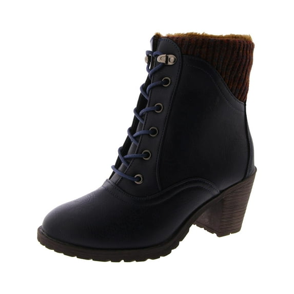 LUKEES by MUK LUKS Womens LACY LORI Faux Leather Lace Up Ankle Boots