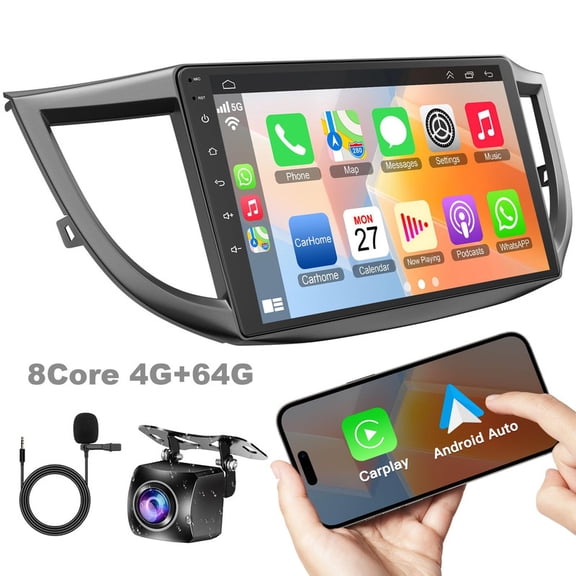 LULAION 10" Android 15 Car Radio for Honda CRV 2012-2016, Wireless Carplay & Android Auto, GPS Navigation, 5G WiFi, Bluetooth 5.0, FM/RDS, HD Backup Camera, 8 Core 4+64G