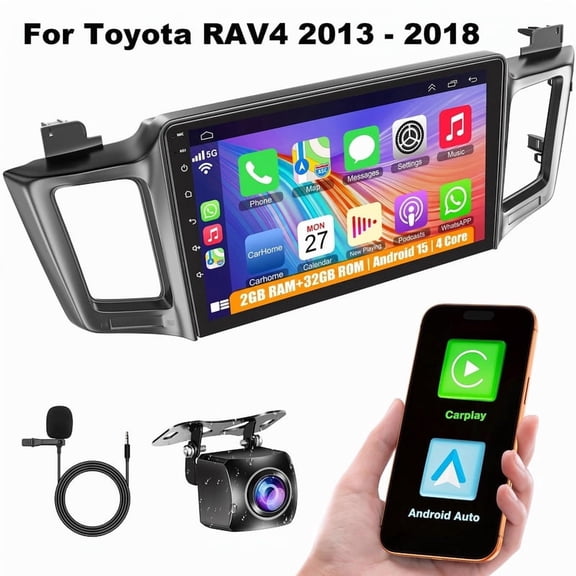 LULAION Android 15 Car Stereo for Toyota RAV4 2013-2018, GPS Bluetooth Wireless CarPlay 10.2",2+32G
