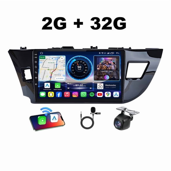 LULAION For Toyota Corolla 2014-2016 Android 15 10" IPS Car Radio 2+32GB, Wireless CarPlay/AA, GPS, WiFi 6, Bluetooth 5.4, Reverse Camera, SWC, FM