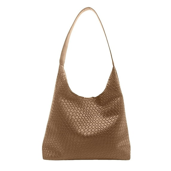 LULU Leather Hobo Bags for Women,Shoulder Tote Bag For Women,Women Shoulder Bags,Solid Color Woven Bags for Women,Slouchy Shoulder Bag for Daily Life,Work,Travel,Vacation.(Khaki)