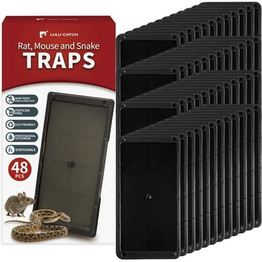 LULUCATCH Super Heavier Mouse Traps 48 Pack for Mice & Snakes with Non-Toxic Glue. Larger Sticky Traps for Indoor