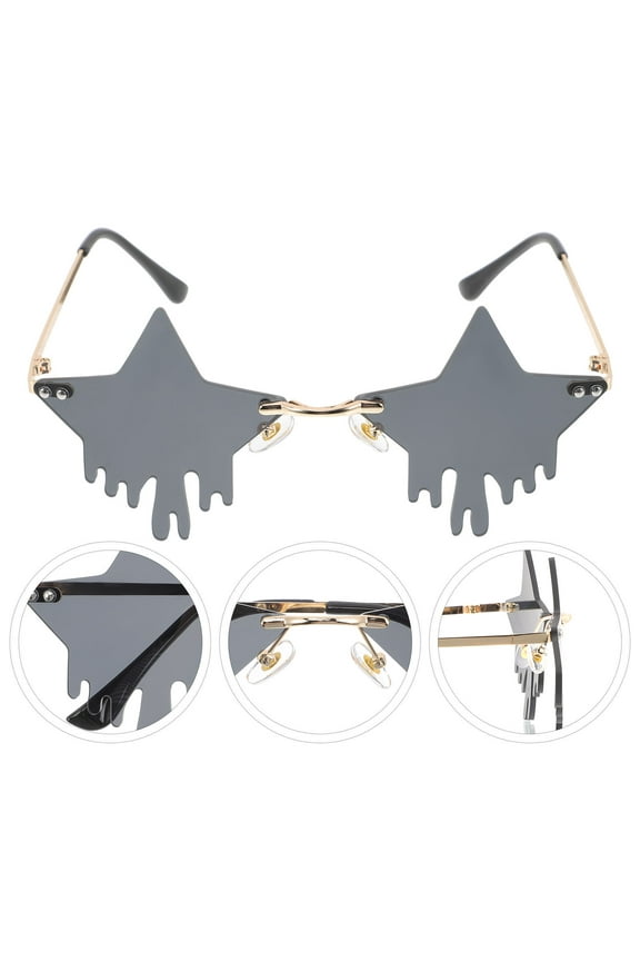 1Pair Trendy Rimless Sunglasses for Beach Travel and Photo Shoots