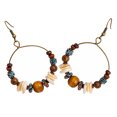thumbnail image 1 of LULULION 1 Pair Minimalist Hoop Earrings Beaded Hoop Alloy Multi Color for Women Daily Wear, 1 of 8