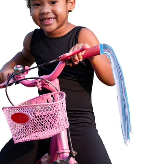 LULULION 1 Pair of Childrens Bike Streamer Handlebar Ribbons Nylon Blue for Outdoor Activities
