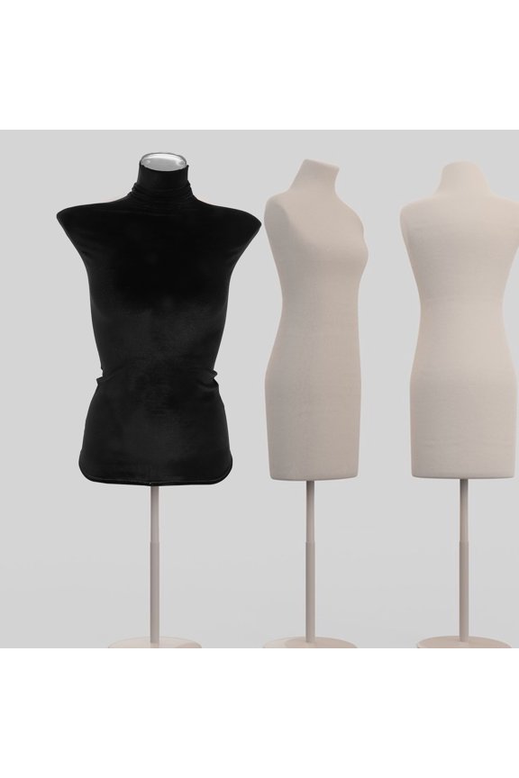 1 Piece Half Body Mannequin Cover for Photographing Aid with Black Velvet Finish