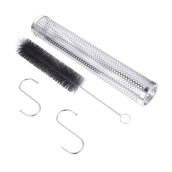 LULULION 1 Set Smoking Tubes for Pellets in Silver for Outdoor Grill and Cooking