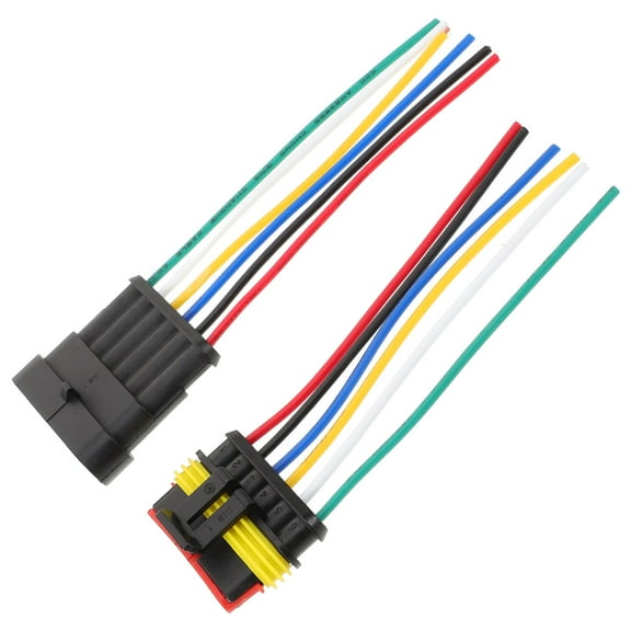 LULULION 1Set Black 6 Way Wire Connector Male and Female Plug for Automotive Electrical Use