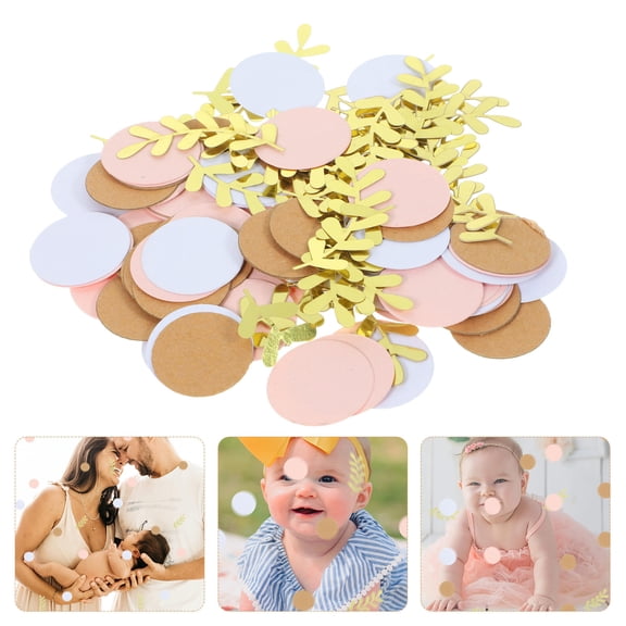 LULULION 1Set Wedding Party Confetti Assorted Color Paper Leaf and Round Shape Table Scatter