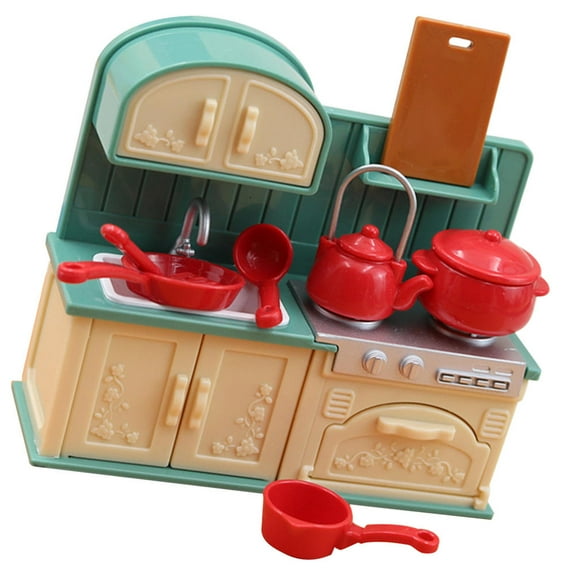 LULULION Miniature Kitchen Model Dollhouse Kitchen Utensils Plastic 1 Set