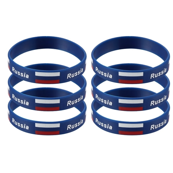 LULULION 6Pcs Country Bracelet Silicone Wristband Soft Comfortable for Decorating and Support
