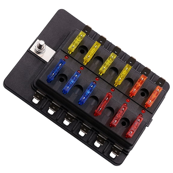 LULULION Fuse Car Audio Box with 1 Input 12 Output Design and Screw Nut Terminal