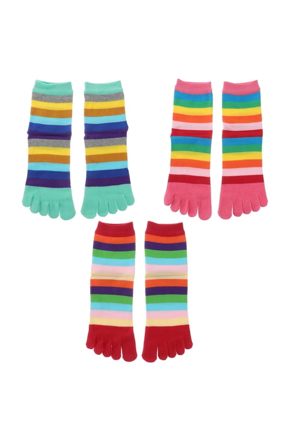 1 Set Women Toe Warming Socks Comfortable Warm Elastic Cotton for Daily Use Casual Wear