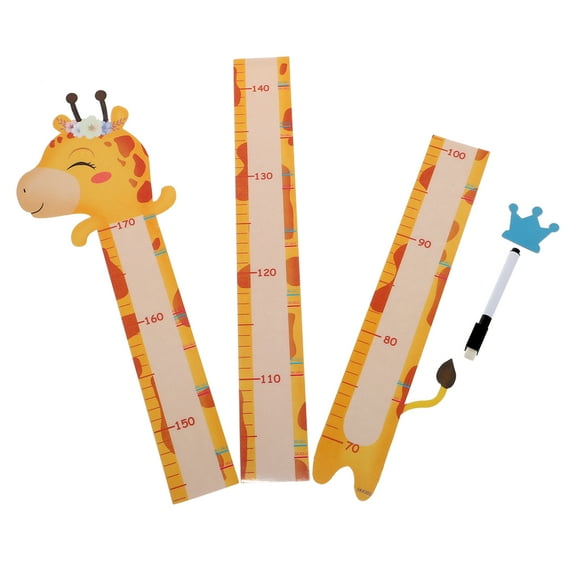 LULULION 1Set Growth Chart Wall Decal in Yellow with Cute Animal Design for Home Use