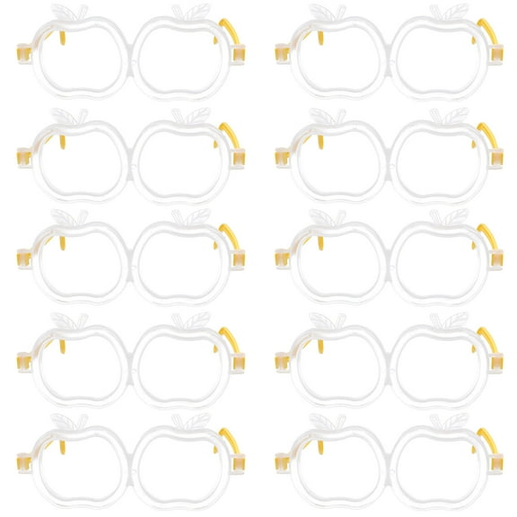 LULULION 10 Pcs Photo Booth Props Eyeglasses Apple Shape for Fun Holiday Parties
