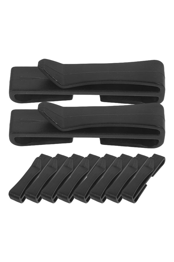 10Pcs Black Plastic Buckle Clips for Belt Use Strong Webbing End Clips Easy Fasten and Durable