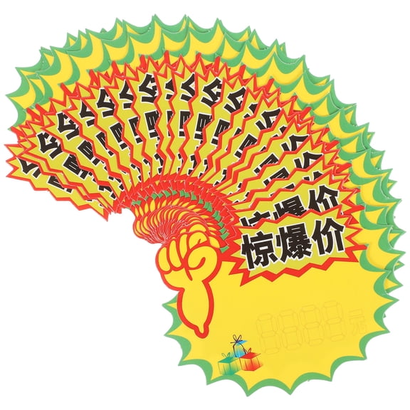 LULULION 100Pcs Assorted Color Retail Price Tags Paper Price Labels for Shopping Mall Display
