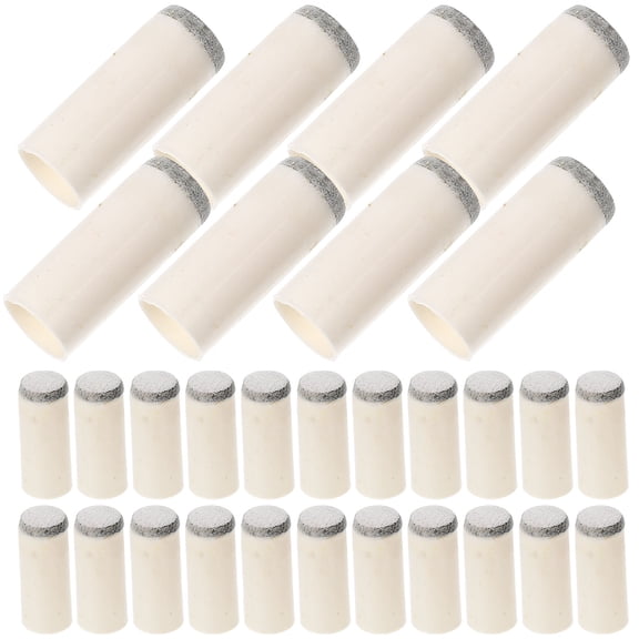 LULULION 100Pcs Portable Plated Silver Replacement Pool Cue Tips Durable Wear Resistant Billiard Cue Accessories