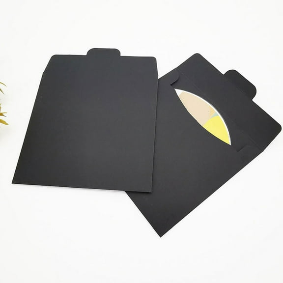 LULULION 100Pcs Black Durable Paper Cd Sleeves Multipurpose Disc Storage Covers