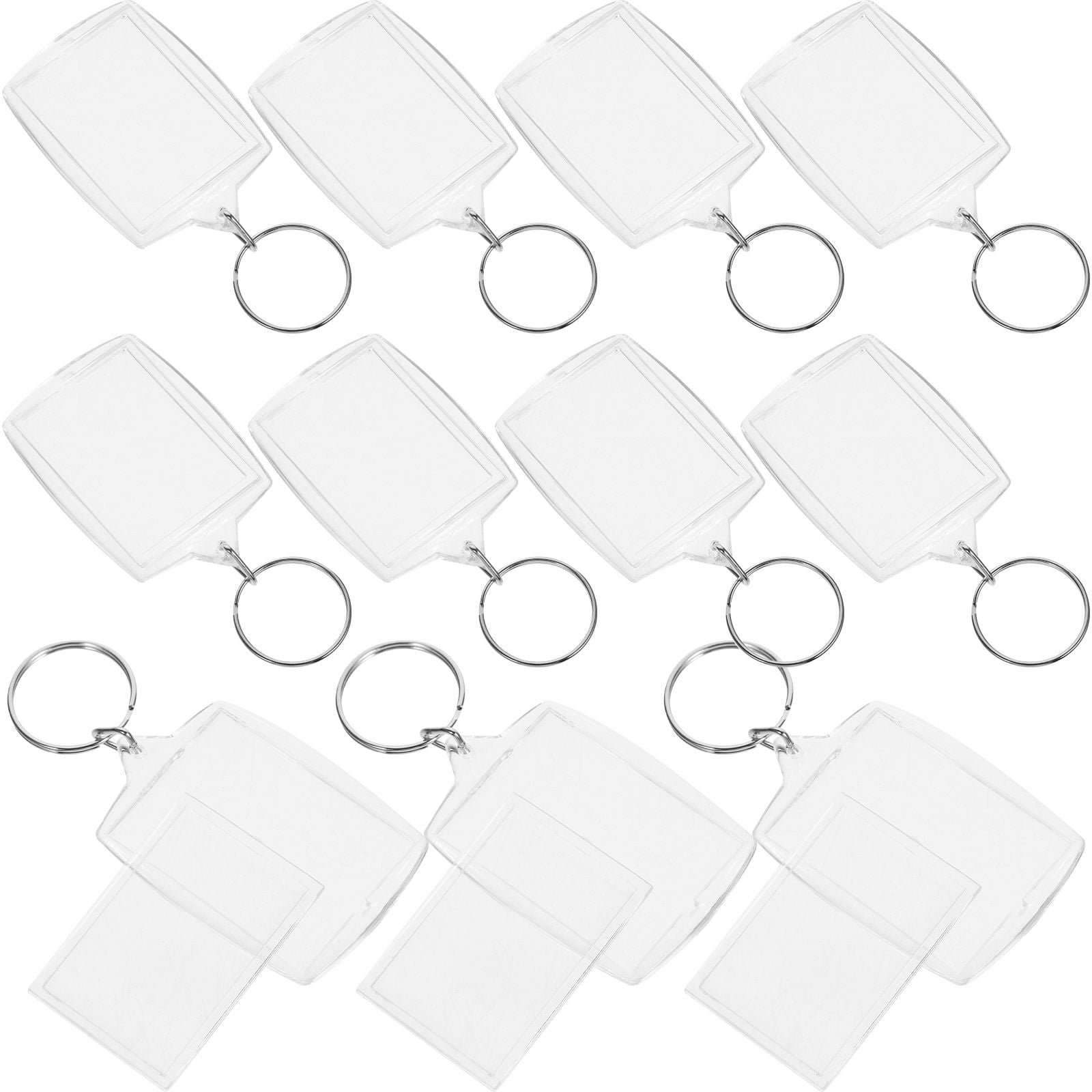 LULULION Transparent Acrylic Photo Frame Keychain Easy to Assemble 100Pcs